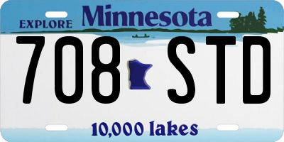 MN license plate 708STD