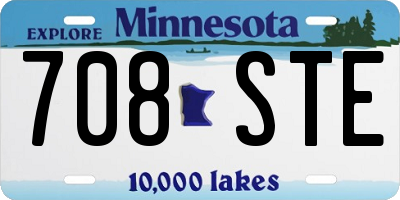 MN license plate 708STE