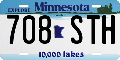 MN license plate 708STH