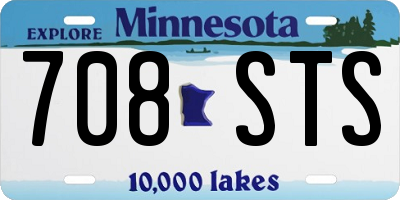 MN license plate 708STS