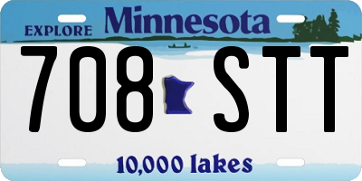 MN license plate 708STT