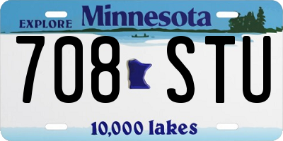 MN license plate 708STU