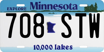 MN license plate 708STW