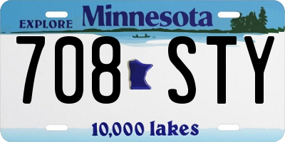 MN license plate 708STY
