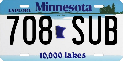 MN license plate 708SUB