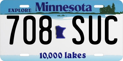 MN license plate 708SUC