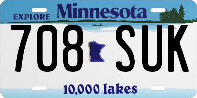 MN license plate 708SUK