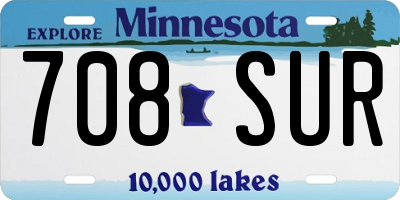 MN license plate 708SUR