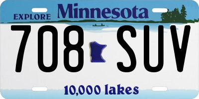 MN license plate 708SUV