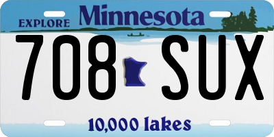 MN license plate 708SUX