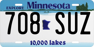 MN license plate 708SUZ
