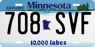 MN license plate 708SVF