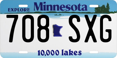 MN license plate 708SXG