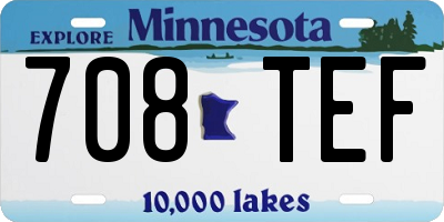 MN license plate 708TEF