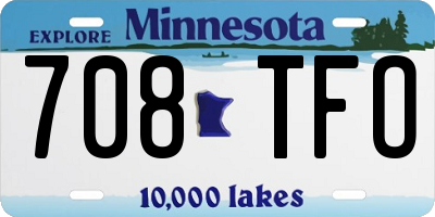 MN license plate 708TFO