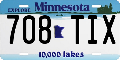 MN license plate 708TIX