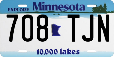 MN license plate 708TJN