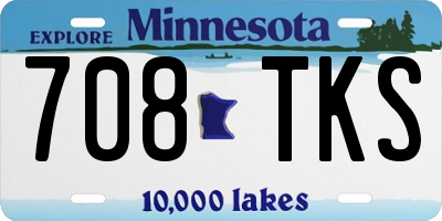 MN license plate 708TKS