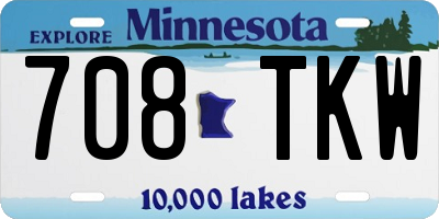 MN license plate 708TKW