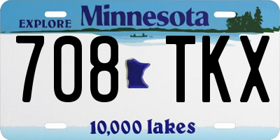 MN license plate 708TKX