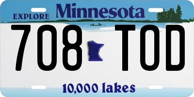 MN license plate 708TOD