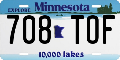 MN license plate 708TOF