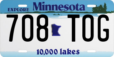 MN license plate 708TOG