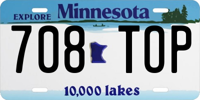 MN license plate 708TOP