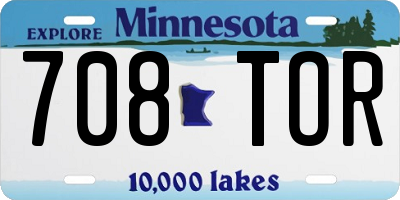MN license plate 708TOR
