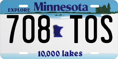 MN license plate 708TOS