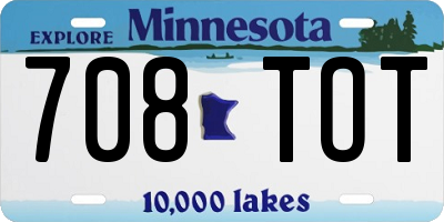 MN license plate 708TOT