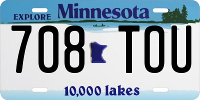 MN license plate 708TOU