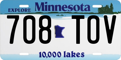 MN license plate 708TOV