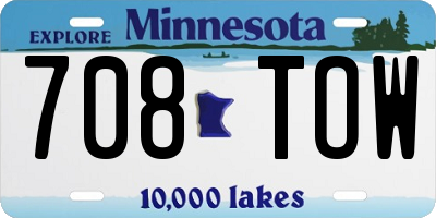 MN license plate 708TOW