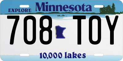 MN license plate 708TOY
