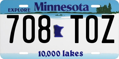 MN license plate 708TOZ
