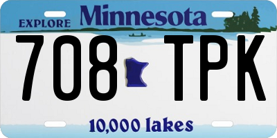MN license plate 708TPK