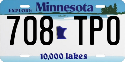 MN license plate 708TPO