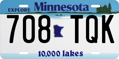 MN license plate 708TQK