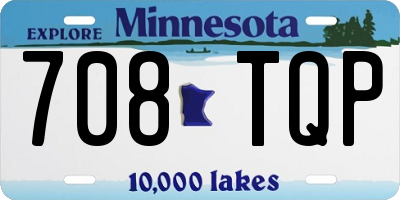 MN license plate 708TQP