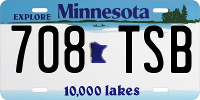 MN license plate 708TSB