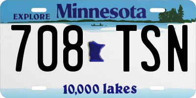 MN license plate 708TSN