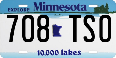 MN license plate 708TSO