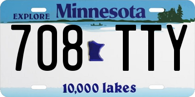 MN license plate 708TTY