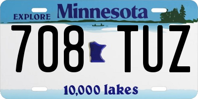 MN license plate 708TUZ