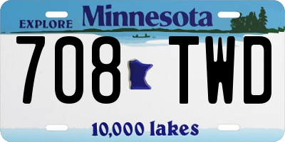 MN license plate 708TWD