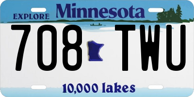 MN license plate 708TWU