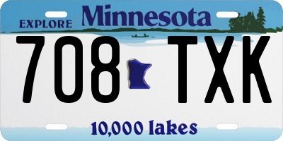 MN license plate 708TXK
