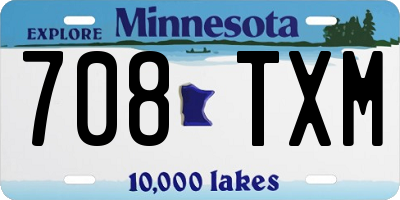 MN license plate 708TXM
