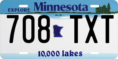 MN license plate 708TXT